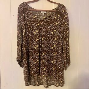 Studio B by Bobeau Floral Plus Size Top 3X